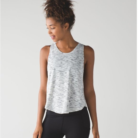 lululemon athletica Tops - Lululemon Rush Hour Tank Tiger Space Dye Black White Size 8